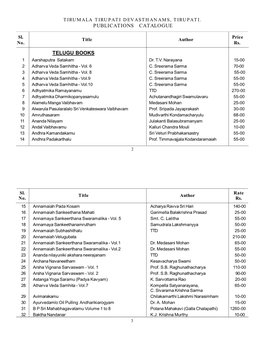 Telugu Books Publications Catalogue