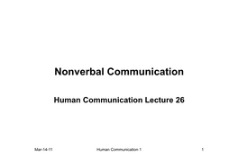 Nonverbal Communication