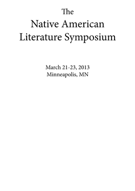 Native American Literature Symposium
