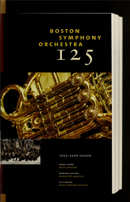 Boston Symphony Orchestra Concert Programs, Season 125, 2005