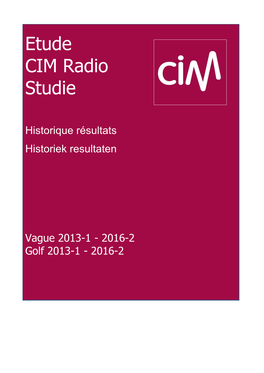Etude CIM Radio Studie