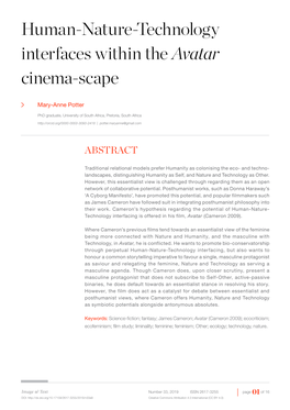 Human-Nature-Technology Interfaces Within the Avatar Cinema-Scape