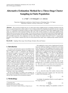 Sampling, Three-Stage, Cluster Design, Estimator, Bias and Variance