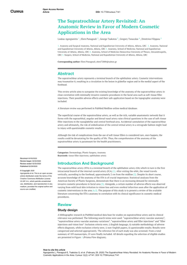 The Supratrochlear Artery Revisited: an Anatomic Review in Favor of Modern Cosmetic Applications in the Area