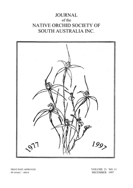 Journal Native Orchid Society of South Australia Inc