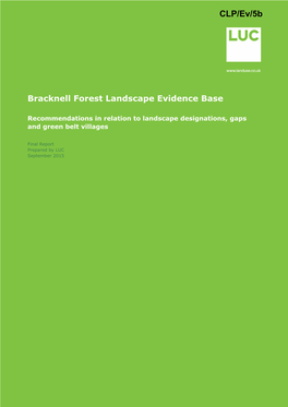 Bracknell Forest Landscape Evidence Base