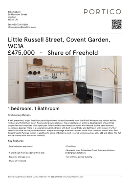 Little Russell Street, Covent Garden, WC1A £475000