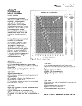 AIRCRAFT PERFORMANCE Pressure Altitude and Density Altitude