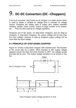 9. DC-DC Converters (DC –Choppers)