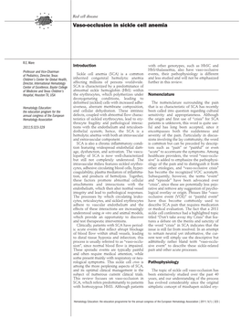 Vaso-Occlusion in Sickle Cell Anemia