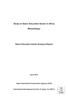 Study on Basic Education Sector in Africa Mozambique