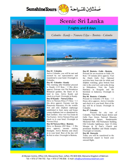 Scenic Sri Lanka 7 Nights and 8 Days
