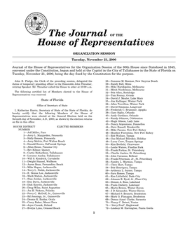 The Journal of the House of Representatives