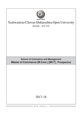 Yashwantrao Chavan Maharashtra Open University 2017-18