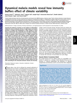 Dynamical Malaria Models Reveal How Immunity Buffers Effect of Climate Variability