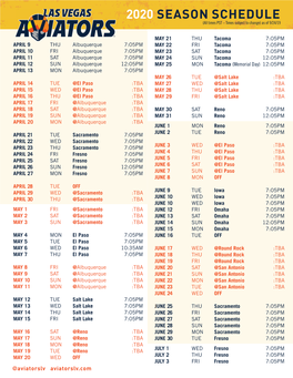 Printable 2020 Season Verticalschedule C1R2