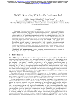 Norce: Non-Coding RNA Sets Cis Enrichment Tool