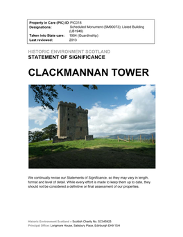 Clackmannan Tower