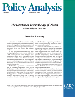 The Libertarian Vote in the Age of Obama by David Kirby and David Boaz