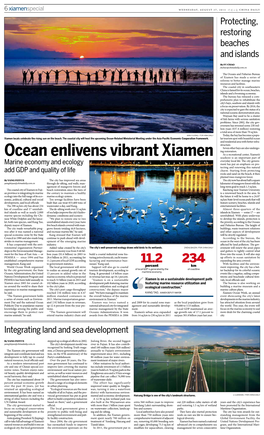 Ocean Enlivens Vibrant Xiamen As a Recreational Center, Xiamen’S Seashore Is an Important Part of Everyday Local Life