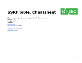 SSRF Bible. Cheatsheet