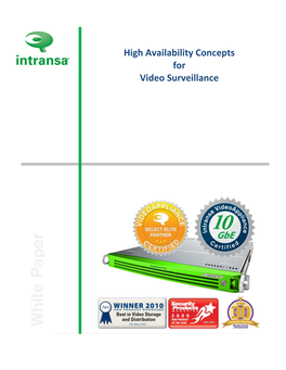 High Availability Concepts for Video Surveillance