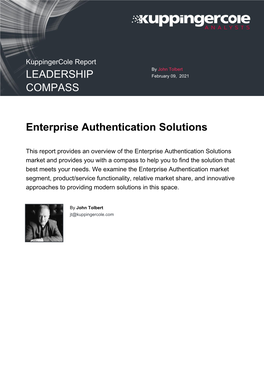 Leadership Compass Enterprise Authentication Solutions Report No.: Lc80062 Page 2 of 96 5.18 WSO2