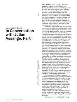 In Conversation with Julian Assange, Part I