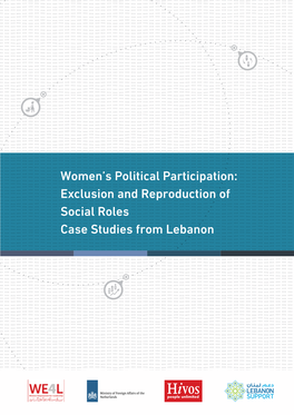 Women's Political Participation in Lebanon Demonstrate That They 10 Ibid