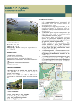 United Kingdom Biosffer Dyfi Biosphere