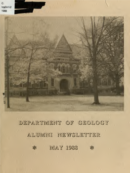 Department of Geology Alumni Newsletter