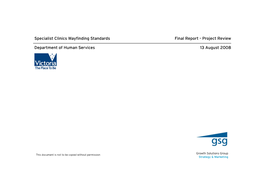 Specialist Clinics Wayfinding Standards Project Review