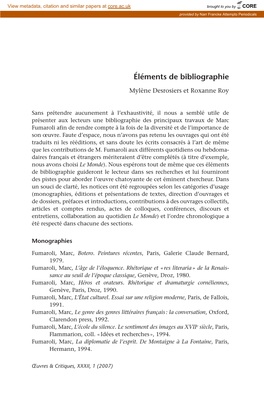 Éléments De Bibliographie