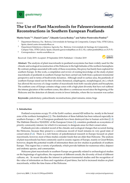 The Use of Plant Macrofossils for Paleoenvironmental Reconstructions in Southern European Peatlands