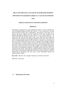 The Class Struggle Analysis of Manchester Chartism