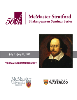 Mcmaster Stratford Shakespearean Seminar Series