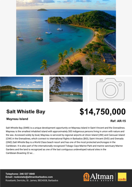 Salt Whistle Bay $14,750,000 Mayreau Island Ref: AR-15