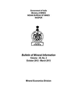 Bulletin of Mineral Information Volume - 30, No