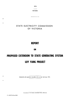 Report Proposed Extension to State Generating System