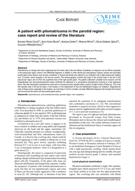 Download PDF a Patient with Pilomatricoma in the Parotid Region