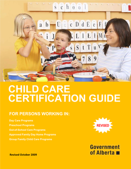 Child Care Certification Guide [October 2009]