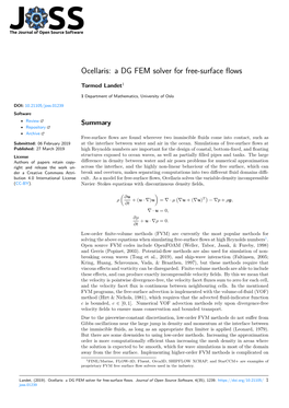 A DG FEM Solver for Free-Surface Flows