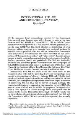 International Red Aid and Comintern Strategy, 1922–1926