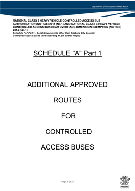 Controlled Access Bus Schedule a Part 1