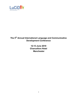 The 5 Annual International Language and Communicative Development