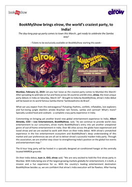 Bookmyshow Brings Elrow, the World's Craziest Party, to India!