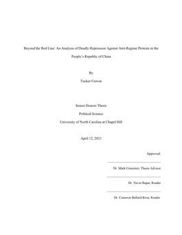 An Analysis of Deadly Repression Against Anti-Regime Protests in The