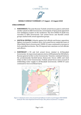 WEEKLY CONFLICT SUMMARY | 17 August - 23 August 2020