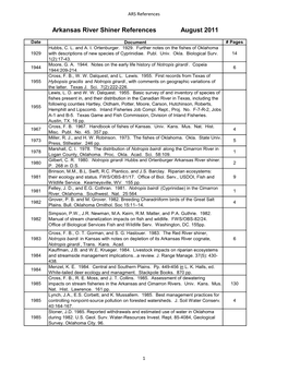 Arkansas River Shiner References August 2011
