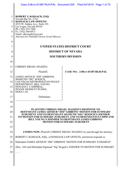 United States District Court District of Nevada